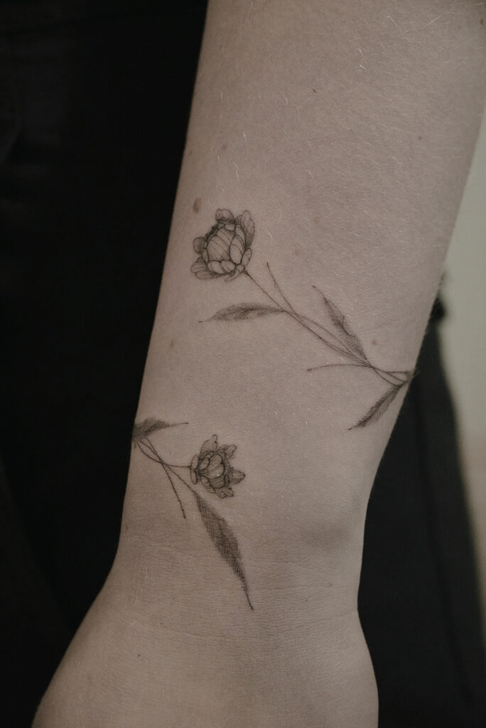 Peony tattoo